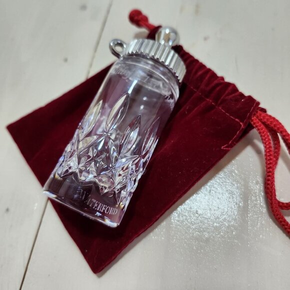 Vintage Waterford Crystal “Baby’s First Christmas” Baby‎ Bottle w/ Velvet Bag - Picture 5 of 12